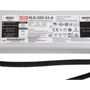 Fonte de alimentação para LEDs 24VDC 8.3A 200W Ajustável IP67