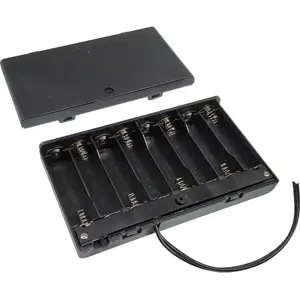 Soporte de pilas 8xAA en serie - caja cerrada + interruptor