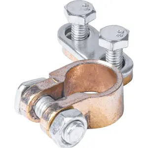 Conjunto de Bornes de bateria dourados (negativo + positivo) M8 para cabos 4..12.8mm - 90º