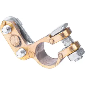 Conjunto de Bornes de bateria dourados (negativo + positivo) M8 para cabos 4..12.8mm - 90º