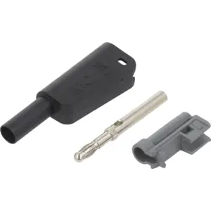 Ficha banana 4mm macho-fêmea p/cabo - Preto