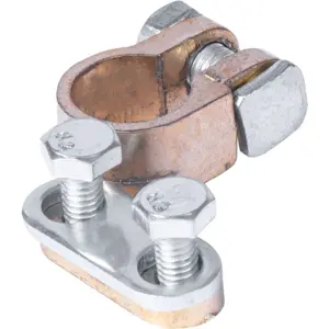Conjunto de Bornes de bateria dourados (negativo + positivo) M8 para cabos 4..12.8mm - 90º