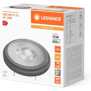 Lâmpada LED AR111 (G53) dimável 40º 11.7W (=75W/927) 800lm 2700K (branco quente)