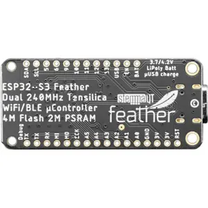 Placa de desenvolvimento ESP32-S3 Feather | Wi-Fi | BLE | 4MB Flash | 2MB PSRAM | STEMMA QT / Qwiic