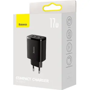 Cargador 17W (3x USB-A) - negro