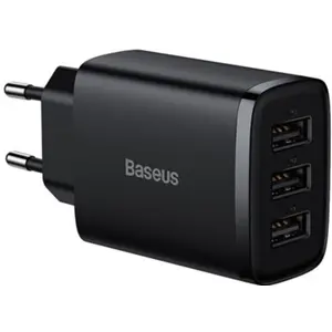 Cargador 17W (3x USB-A) - negro