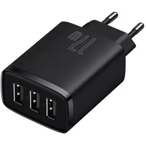 Cargador 17W (3x USB-A) - negro