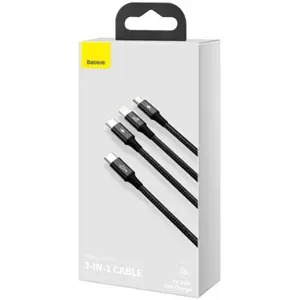 Cabo de dados e carregamento USB-C -> Micro-USB/USB-C/Lightning (3 em 1) PD 20W - preto - 1.5m