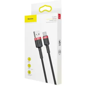 Cabo USB-A <-> USB-C QC3.0 - 1m - preto