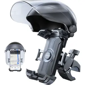 Suporte telemóvel até 7'' para mota / bicicleta com viseira de proteção