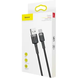 Cabo USB-A <-> USB-C QC 3.0 - 2m - preto