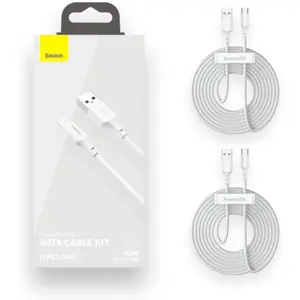 Conjunto de 2 cabos USB-A <-> USB-C 40W 5A 480Mbps - 1.5 m - branco