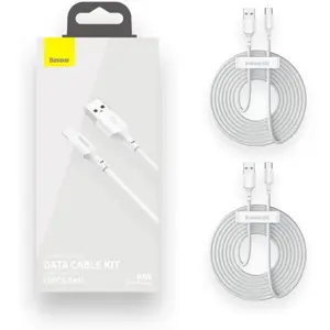 Conjunto de 2 cabos USB-A <-> USB-C 40W 5A 480Mbps - 1.5 m - branco