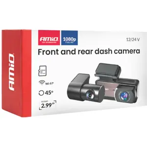 Dashcam frontal 1K + cámara trasera con pantalla LCD, G-Sensor, Wi-Fi