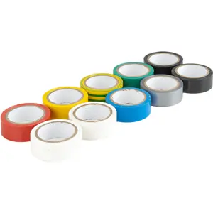 Conjunto 10 fitas isoladoras PVC (várias cores) 18mm x 5.5m