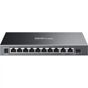 Switch 10P (9x Gigabit 8x PoE+) +1 SFP Combo Easy Managed c/ gestão Omada p/desktop ou rack