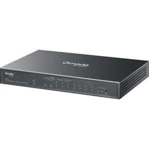 Switch 10P (9x Gigabit 8x PoE+) +1 SFP Combo Easy Managed c/ gestão Omada p/desktop ou rack