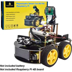 Kit de coche robótico móvil inteligente 4WD con cámara 5MP para Raspberry Pi 4B