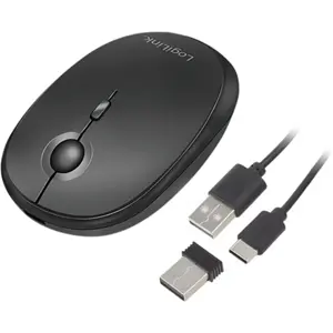 Rato óptico 800/1000/1600 DPI Wireless Dual Mode (2.4GHz & BT 4.0) c/ Bateria Recarregável USB-C