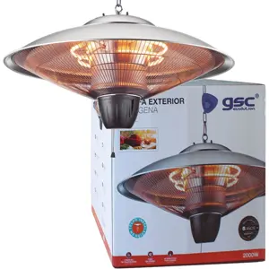 Aquecedor de exterior de halógeneo 2000W (20m²) de teto - IP34