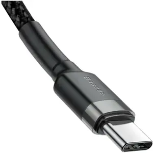 Cabo USB-C <-> USB-C PD 2.0 QC 3.0 transferência de dados revestido a nylon - 2m - preto