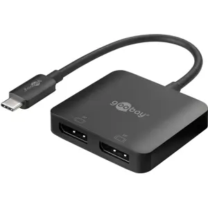 Adaptador/conversor multiport USB C macho ➝ 2x DisplayPort fêmea - 0.1m
