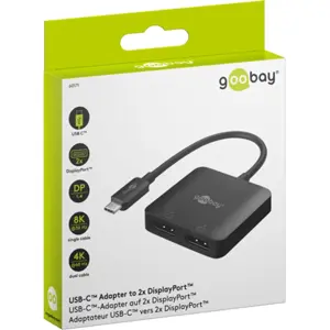 Adaptador/conversor multiport USB C macho ➝ 2x DisplayPort fêmea - 0.1m