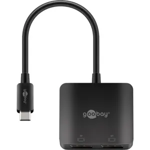 Adaptador/conversor multiport USB C macho ➝ 2x DisplayPort fêmea - 0.1m
