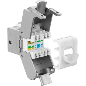 Keystone RJ45 CAT 6A fêmea, STP, 500 MHz, encapsulamento de metal