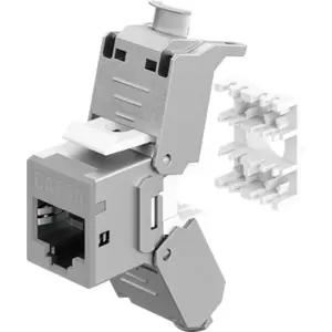 Keystone RJ45 CAT 6A fêmea, STP, 500 MHz, encapsulamento de metal