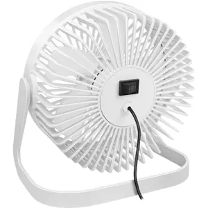 Ventoinha de secretária 3.5W regulável 360º 2 velocidades c/ cabo USB-A - branca