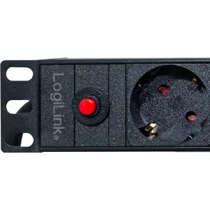 Bloco PDU 8 tomadas + 2x USB-C disjuntor p/ rack bastidor 19" c/ ficha schuko - cabo 1.8m