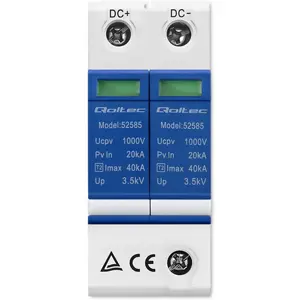 Limitador de sobretensão 2P Tipo II para aplicações fotovoltaicas 1000V DC 40kA