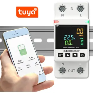 Relé Inteligente Wi-Fi p/ calha DIN c/ display e medição de energia 63A (Compatível com Tuya)