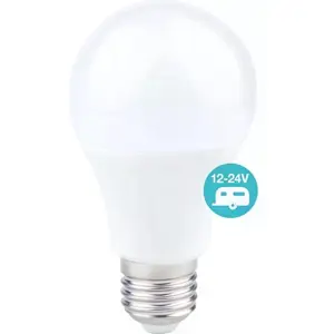 Lâmpada LED E27 A60 12V-24Vdc 10W 950lm 6000K (branco frio)