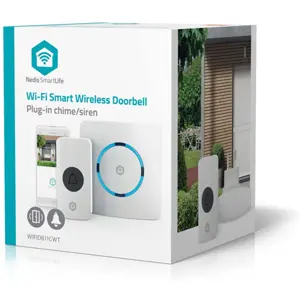 Campainha sem fios Wi-Fi c/ botão a pilha 60 melodias - 100 m