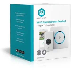 Campainha sem fios Wi-Fi c/ botão a pilha 60 melodias - 100 m