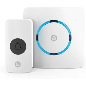 Campainha sem fios Wi-Fi c/ botão a pilha 60 melodias - 100 m