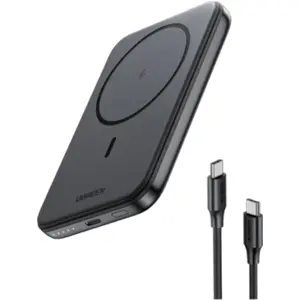 Powerbank c/ carregamento Qi Wireless magnétigo (MagSafe) 5000mAh USB-C PD 15W - Preto