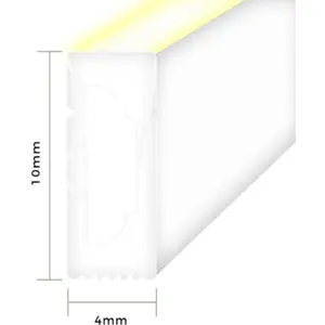 Cinta LED NEON FLEX 3000K (blanco cálido) 12VDC 9.6W/m (48W) IP68 - 4x10mm - rollo de 5.0m