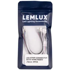 Conector para fitas LED RGBW de 12mm c/ cabo de 15cm - [5 Unid.]
