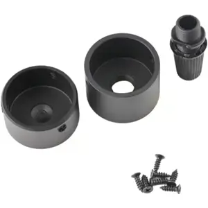 Tampas para extremidades de tubo LED Neon Flex D25 - Alumínio Preto