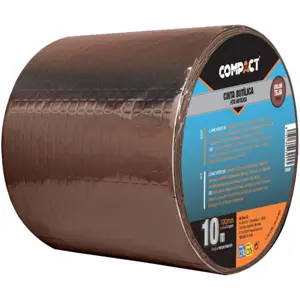 Fita butílica c/ revestimento em alumínio cor telha 100mm x 10m