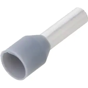 Ponteira isolada para fio 2.5mm² 12mm cinzenta