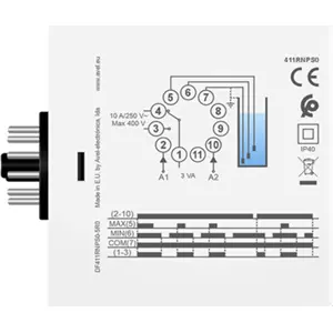 Relé de nível p/ controlo de esvaziamento de poço ou furo - Plug-In (11 pinos) 12VAC/DC