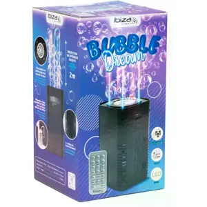 Máquina de bolhas de sabão portátil com LEDs RGB e comando