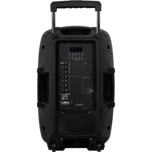 Coluna amplificada portátil com leitor de USB/SD/MP3 c/ 2x Micros + comando