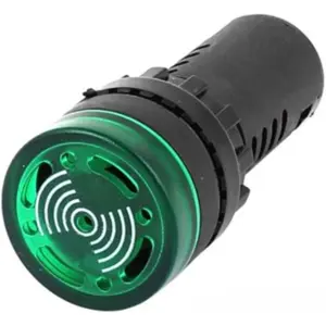 Sinalizador luminoso Verde com buzzer 230VAC Ø29mm