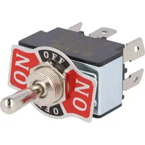 Interruptor alavanca comprida 3 posições estáveis DP3T ON-OFF-ON 20A / 12V DC