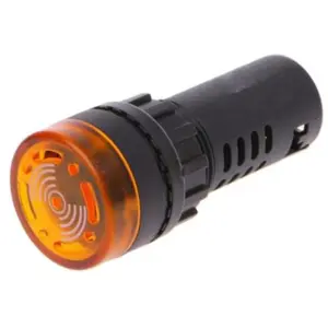 Sinalizador luminoso Laranja com buzzer 230VAC Ø29mm